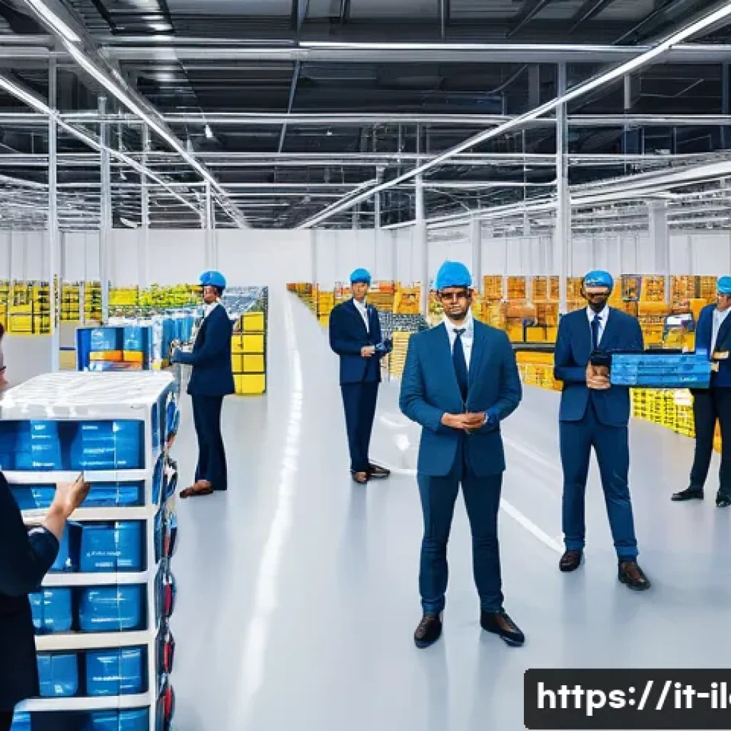 국제물류사의 강의와 교육 자료 활용법 - **Prompt 1: The Future of Smart Logistics Hub**
"A wide, brightly lit, ultra-modern logistics wa...