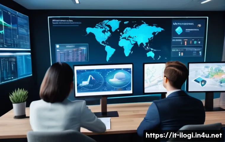 국제물류사로서 필요한 역량과 기술 - A modern international logistics office scene showing a diverse team of professionals collaborating ...