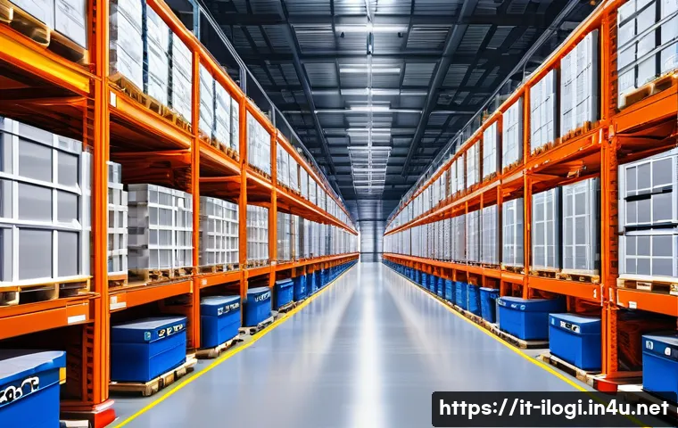 국제물류 시장의 최신 트렌드 - A modern international logistics warehouse featuring advanced automation and robotics: sleek robotic...
