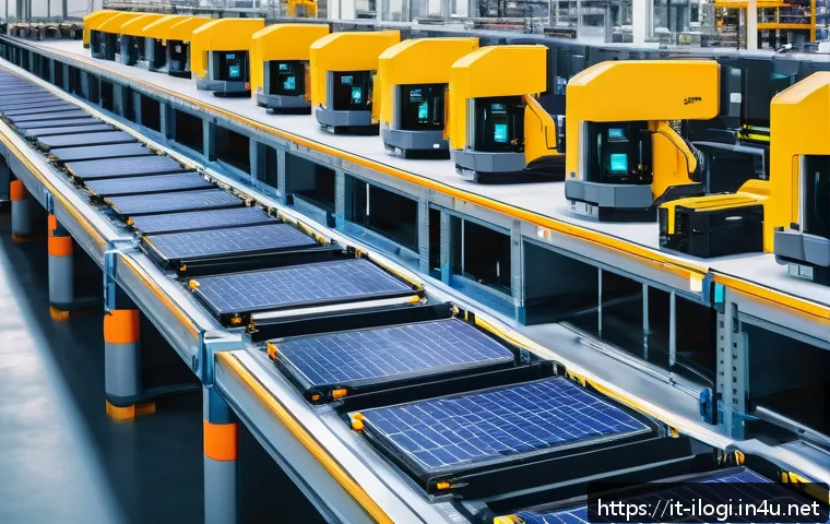 국제물류사 취업 시 추천 해외 기업 - A modern logistics warehouse scene showcasing advanced digital technology integration: robotic arms ...