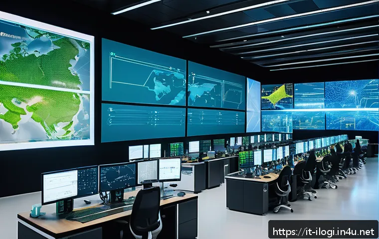 국제물류사가 알아야 할 항공 화물 기본 - A modern air cargo logistics control center bustling with activity, featuring large digital screens ...